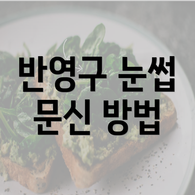 반영구 눈썹 문신 방법