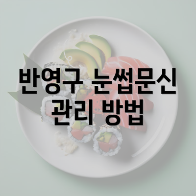 반영구 눈썹문신 관리 방법