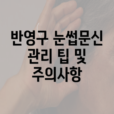 반영구 눈썹문신 관리 팁 및 주의사항