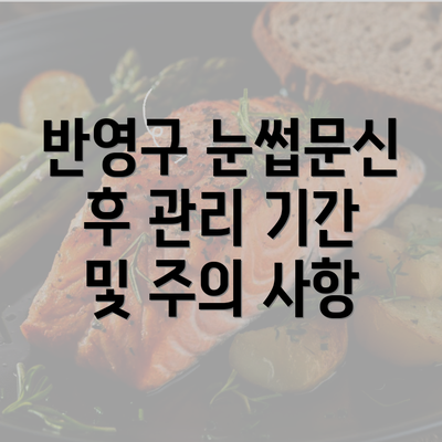 반영구 눈썹문신 후 관리 기간 및 주의 사항