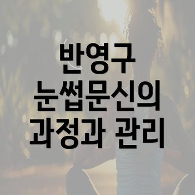 반영구 눈썹문신의 과정과 관리