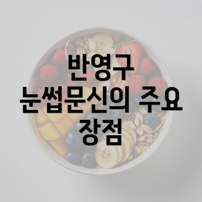 반영구 눈썹문신의 주요 장점