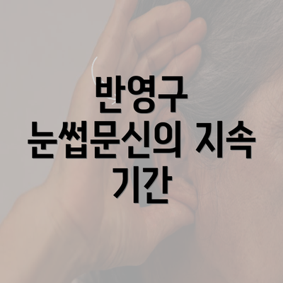 반영구 눈썹문신의 지속 기간