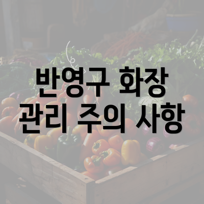 반영구 화장 관리 주의 사항