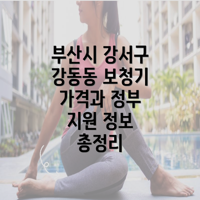 부산시 강서구 강동동 보청기 가격과 정부 지원 정보 총정리