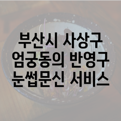 부산시 사상구 엄궁동의 반영구 눈썹문신 서비스