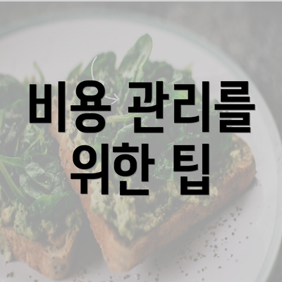 비용 관리를 위한 팁