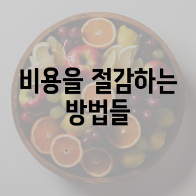 비용을 절감하는 방법들