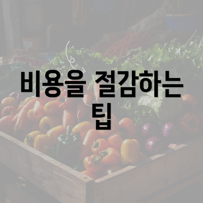 비용을 절감하는 팁