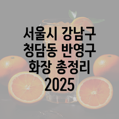 서울시 강남구 청담동 반영구 화장 총정리 2025