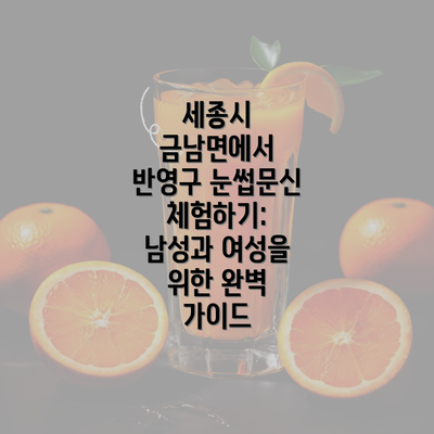 세종시 금남면에서 반영구 눈썹문신 체험하기: 남성과 여성을 위한 완벽 가이드