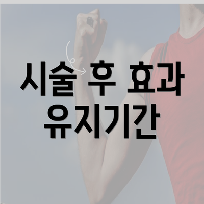 시술 후 효과 유지기간