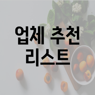 업체 추천 리스트