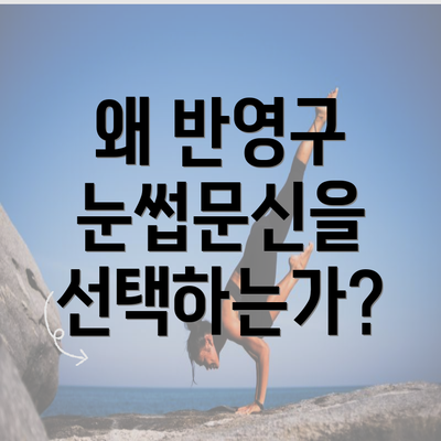 왜 반영구 눈썹문신을 선택하는가?