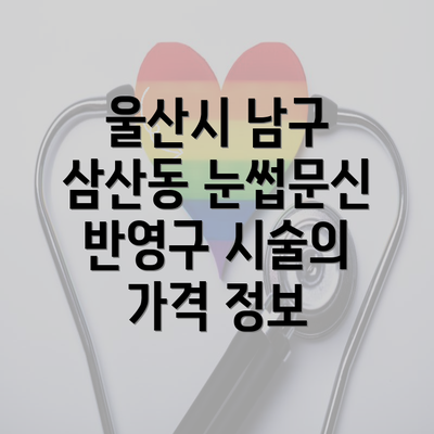 울산시 남구 삼산동 눈썹문신 반영구 시술의 가격 정보