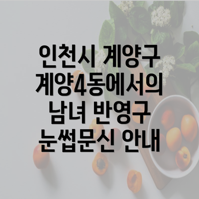 인천시 계양구 계양4동에서의 남녀 반영구 눈썹문신 안내