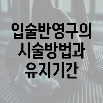 입술반영구의 시술방법과 유지기간