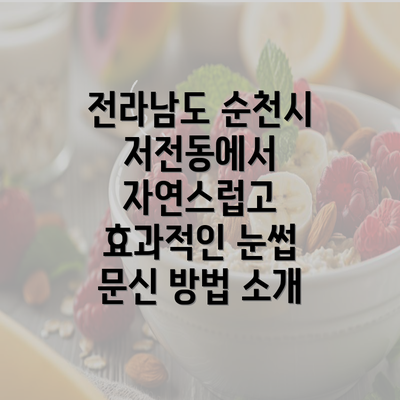 전라남도 순천시 저전동에서 자연스럽고 효과적인 눈썹 문신 방법 소개