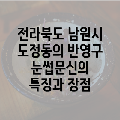 전라북도 남원시 도정동의 반영구 눈썹문신의 특징과 장점