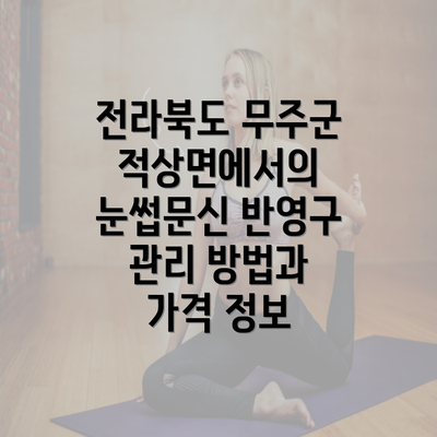 전라북도 무주군 적상면에서의 눈썹문신 반영구 관리 방법과 가격 정보