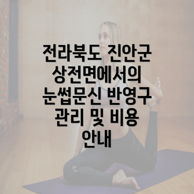 전라북도 진안군 상전면에서의 눈썹문신 반영구 관리 및 비용 안내