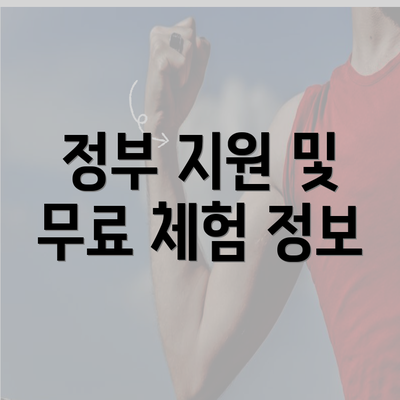 정부 지원 및 무료 체험 정보