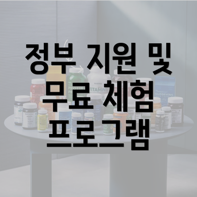 정부 지원 및 무료 체험 프로그램