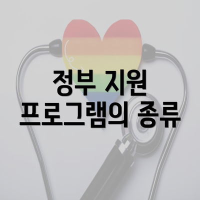 정부 지원 프로그램의 종류