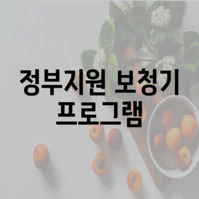 정부지원 보청기 프로그램