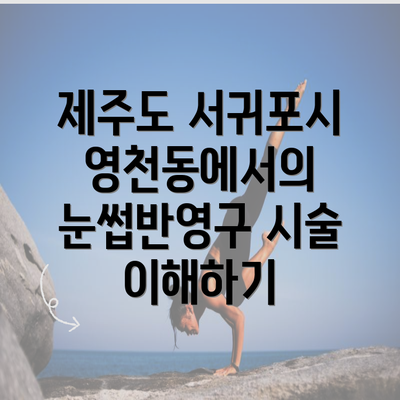 제주도 서귀포시 영천동에서의 눈썹반영구 시술 이해하기