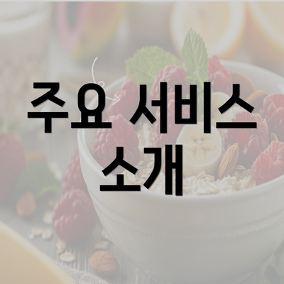 주요 서비스 소개