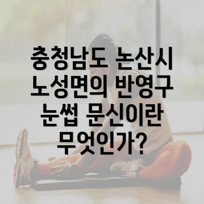 충청남도 논산시 노성면의 반영구 눈썹 문신이란 무엇인가?