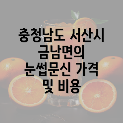 충청남도 서산시 금남면의 눈썹문신 가격 및 비용