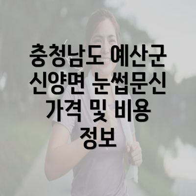 충청남도 예산군 신양면 눈썹문신 가격 및 비용 정보