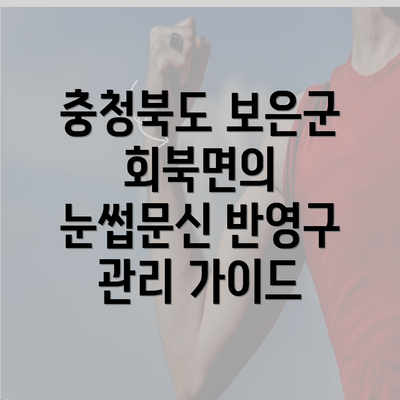 충청북도 보은군 회북면의 눈썹문신 반영구 관리 가이드