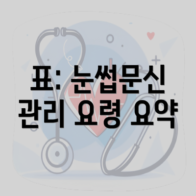 표: 눈썹문신 관리 요령 요약