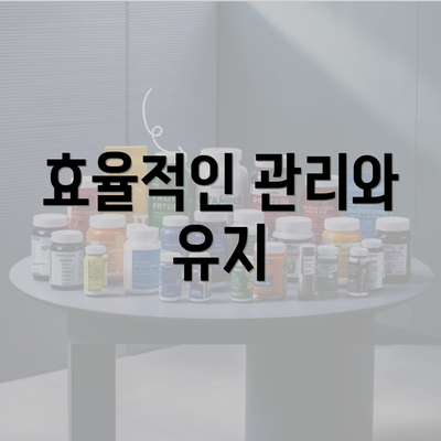 효율적인 관리와 유지