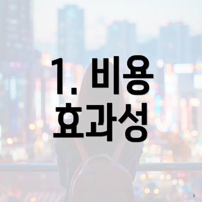 1. 비용 효과성