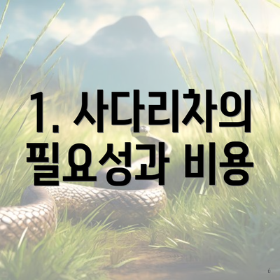 1. 사다리차의 필요성과 비용