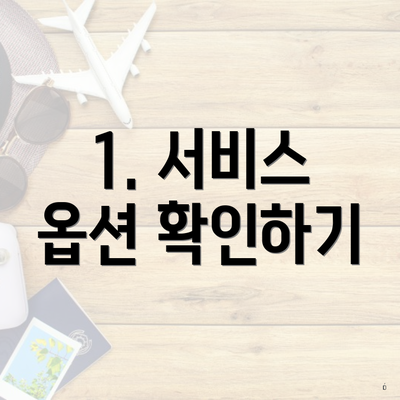 1. 서비스 옵션 확인하기