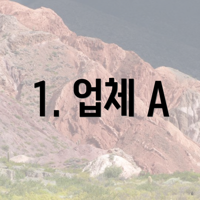 1. 업체 A