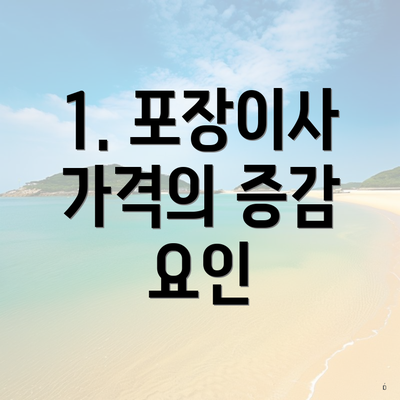 1. 포장이사 가격의 증감 요인