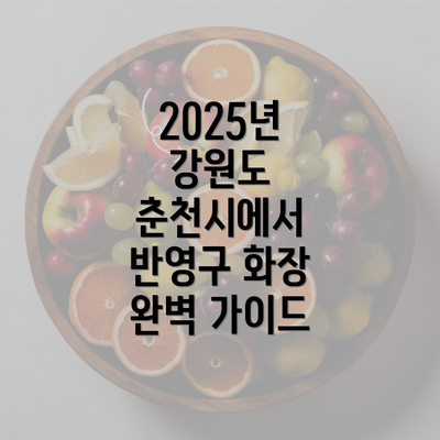 2025년 강원도 춘천시에서 반영구 화장 완벽 가이드