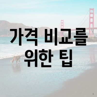 가격 비교를 위한 팁