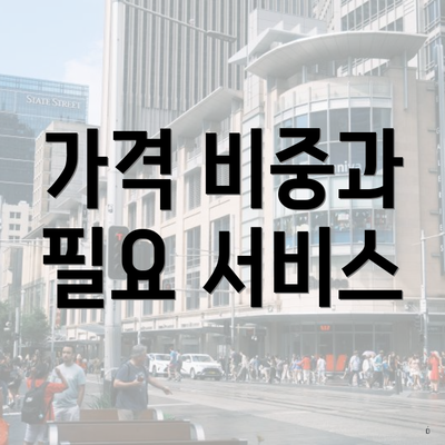 가격 비중과 필요 서비스