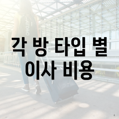 각 방 타입 별 이사 비용