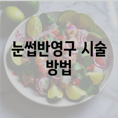 눈썹반영구 시술 방법