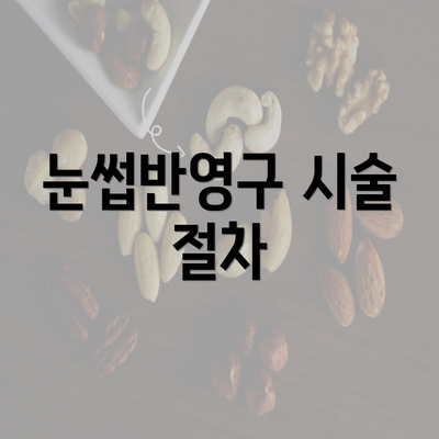 눈썹반영구 시술 절차