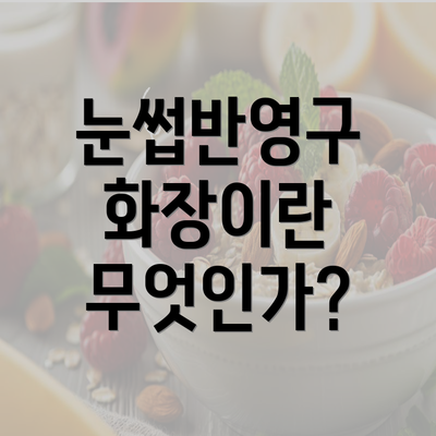 눈썹반영구 화장이란 무엇인가?