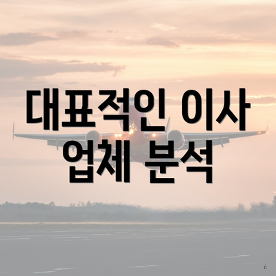 대표적인 이사 업체 분석